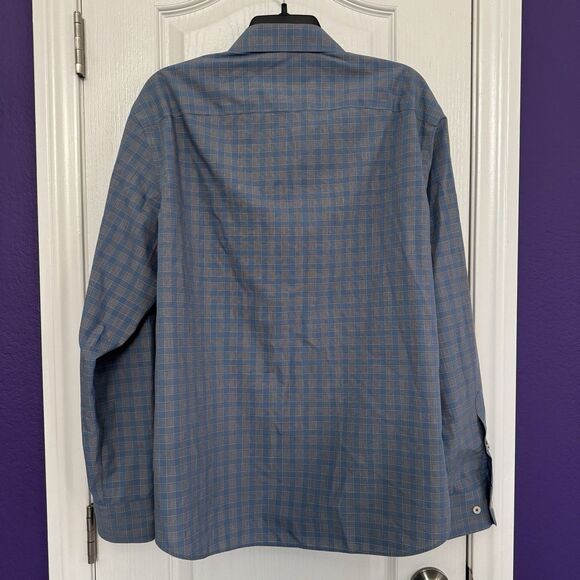 UNTUCKit Buriano Blue Gray Check Regular Fit Cotton Shirt Men’s Size XL - Picture 3 of 12